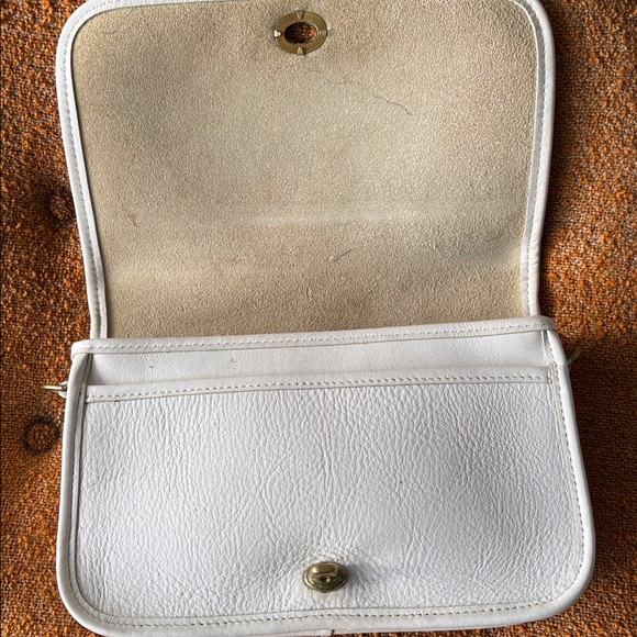White/bone Vintage Coach convertible clutch shoulder bag - Picture 10 of 16
